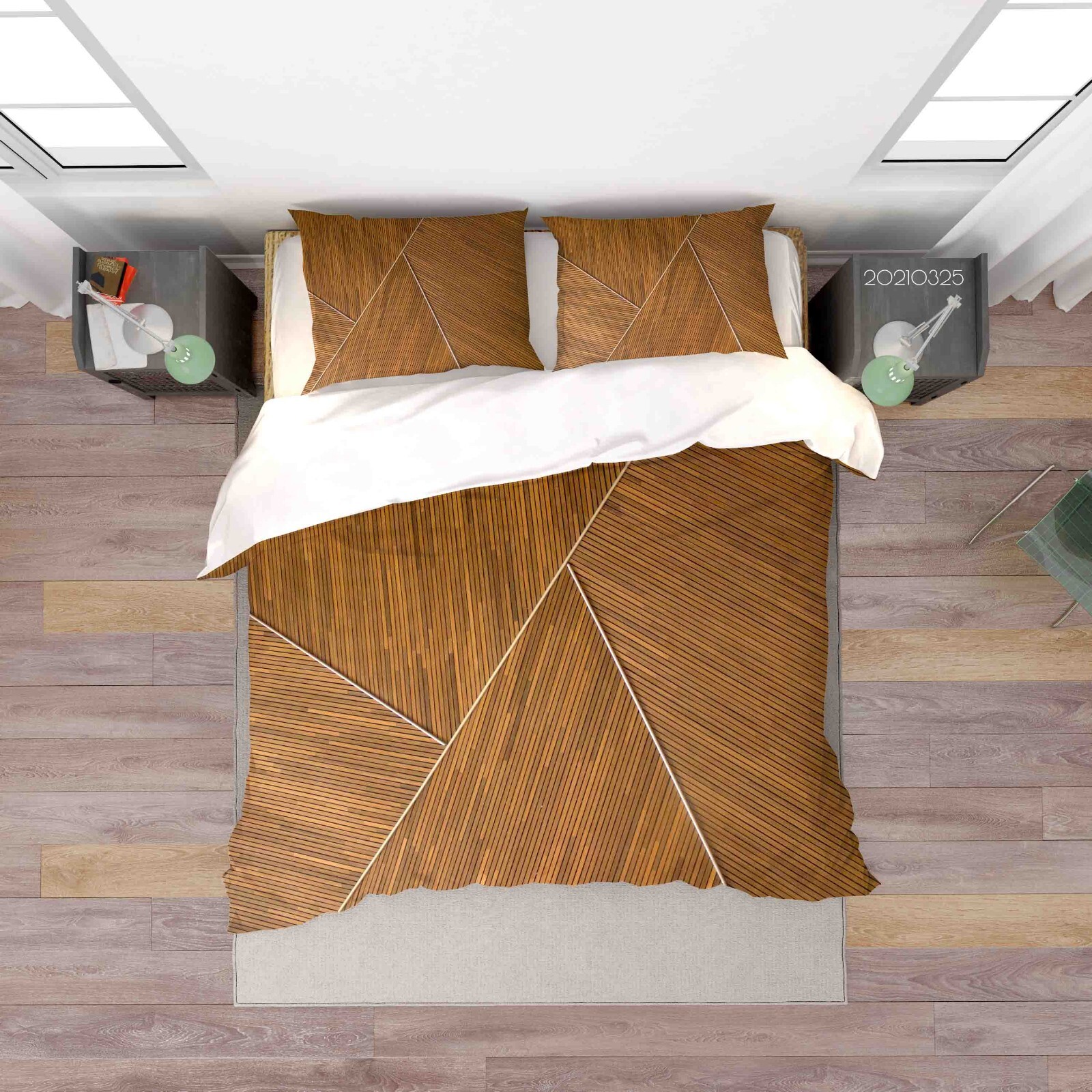 3D Geometry Wooden Strips Quilt Cover Set Bedding Sets Pillowcases 64 gallery