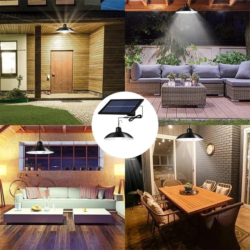 30LED Solar Power Pendant Lights Indoor Outdoor Gazebo Porch Hanging Shed Lamp gallery