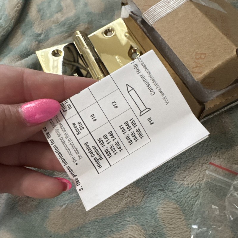 NIB** Baldwin 3-1/2" Square Door Hinge - Polished Brass 1035.003.I !! 3.5x3.5 gallery