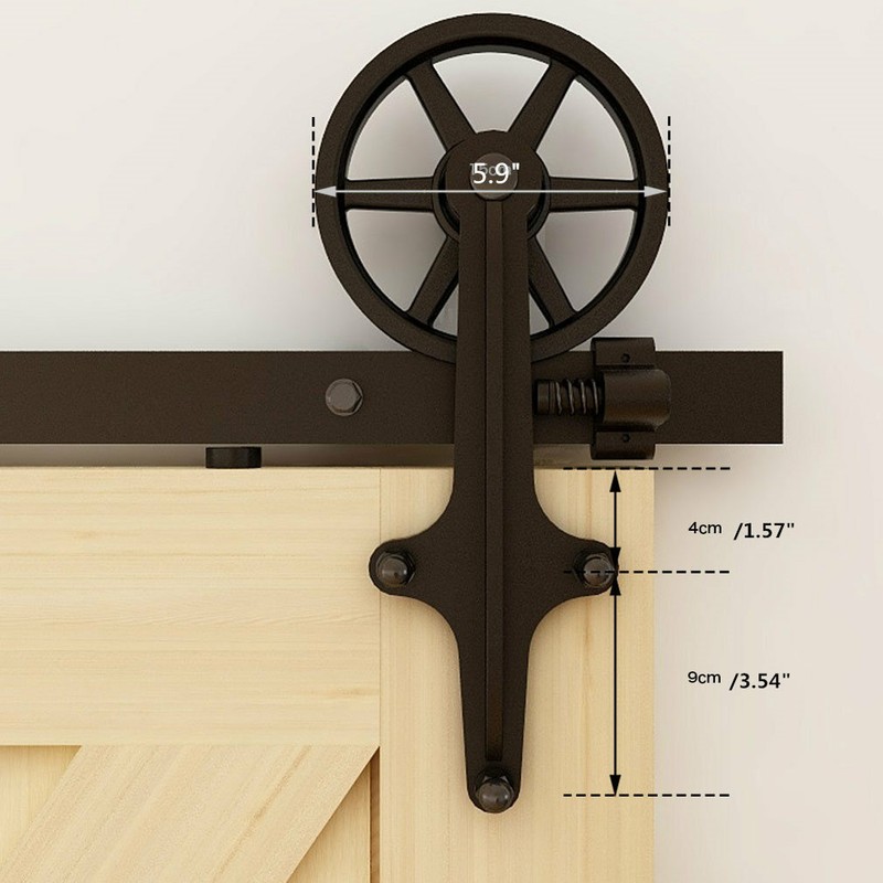 4-20FT Big Wheel Hanger Set Sliding Barn Single/Double Door Hardware Track Kit gallery