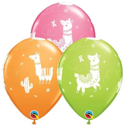 11" Llama Assortment Birthday Party Balloons - Bag 10 gallery