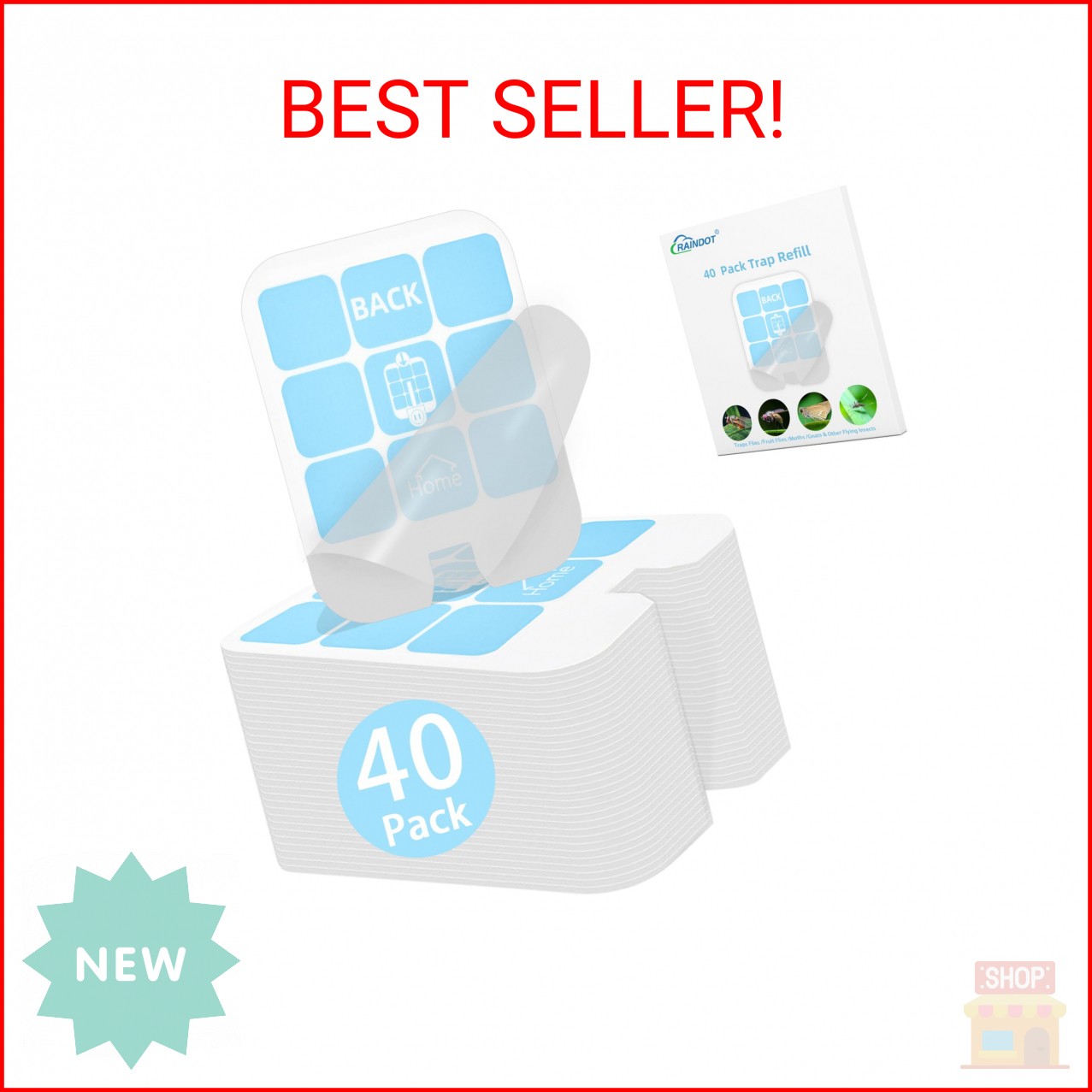 40 Pack Fly Trap Refill Compatilble with Safer Home Fly Trap Refill Flying Insec gallery