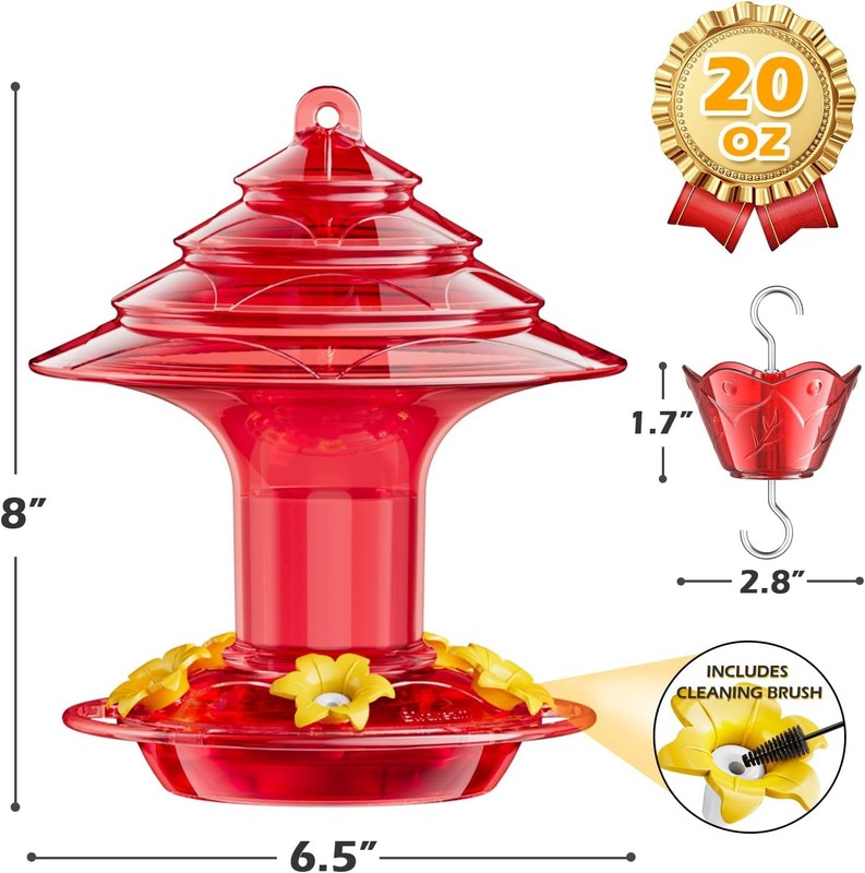 Birdream Hummingbird Feeder for Outdoors Hanging, 20 OZ Humming Birds Feeders wi gallery