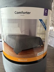 Mainstays Reversible Microfiber Comforter Grey, King Size, Unisex…104in x 92in