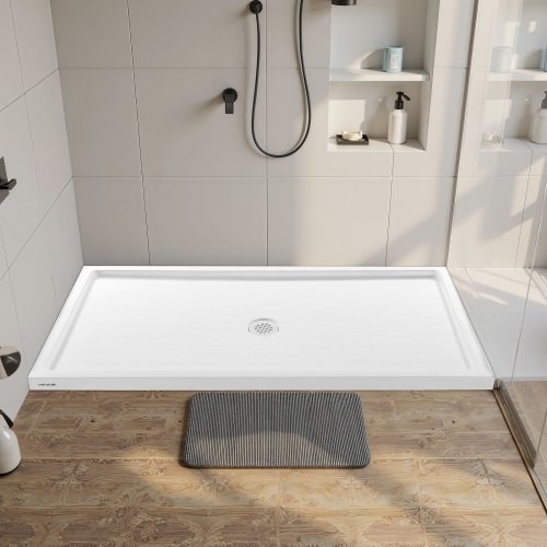 Shower Pan, 60 L x 36 W Single Threshold Shower Base, Rectangle Acrylic & PVC gallery