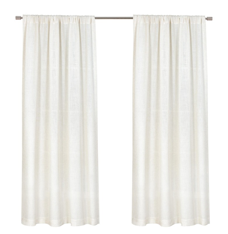 Linen Blend Light Filtering Curtain – Rod Pocket, Vanilla Dream, 50"x84",1 Panel gallery
