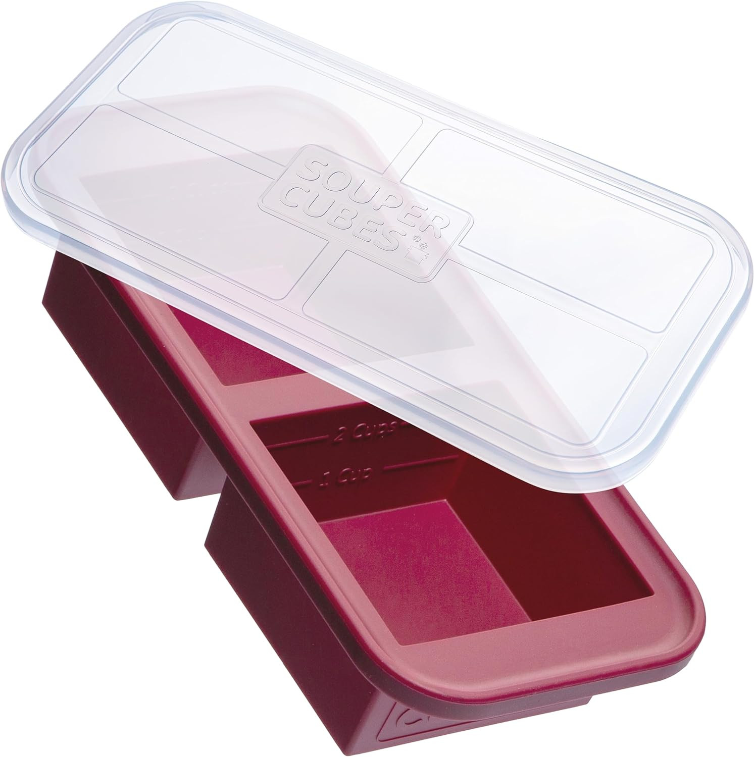 Souper Cubes 2 Cup Silicone Freezer Tray with Lid, Perfect for Storing Lasagna, gallery