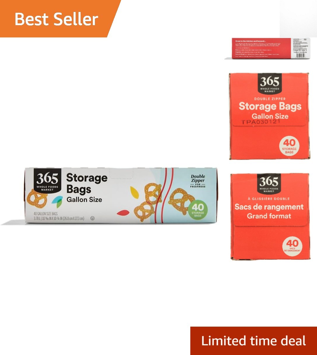 Double Zipper Gallon Storage Bags - 40 Pack, Perfect for Travel & Organization gallery