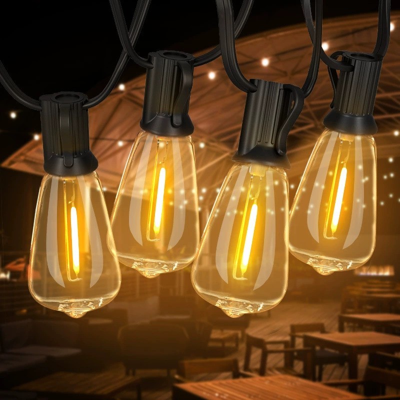 200FT Solar String Lights ST38 LED Outdoor Waterproof Patio Garden Bulb Lights gallery
