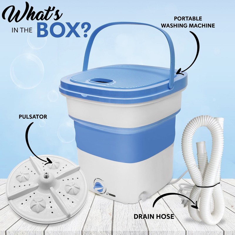 Pure Clean PUCWM33 Foldable Lightweight Mini Washing Machine, Top Load gallery