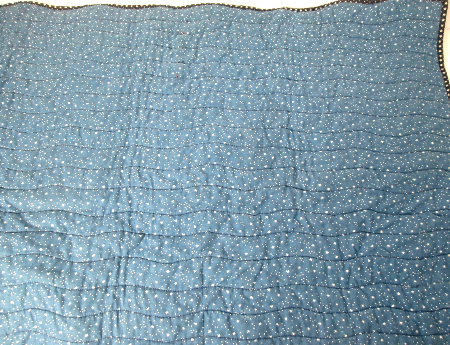 Handmade Quilted Patriotic Patchwork Blue Red White Table Topper 29"x 17" gallery