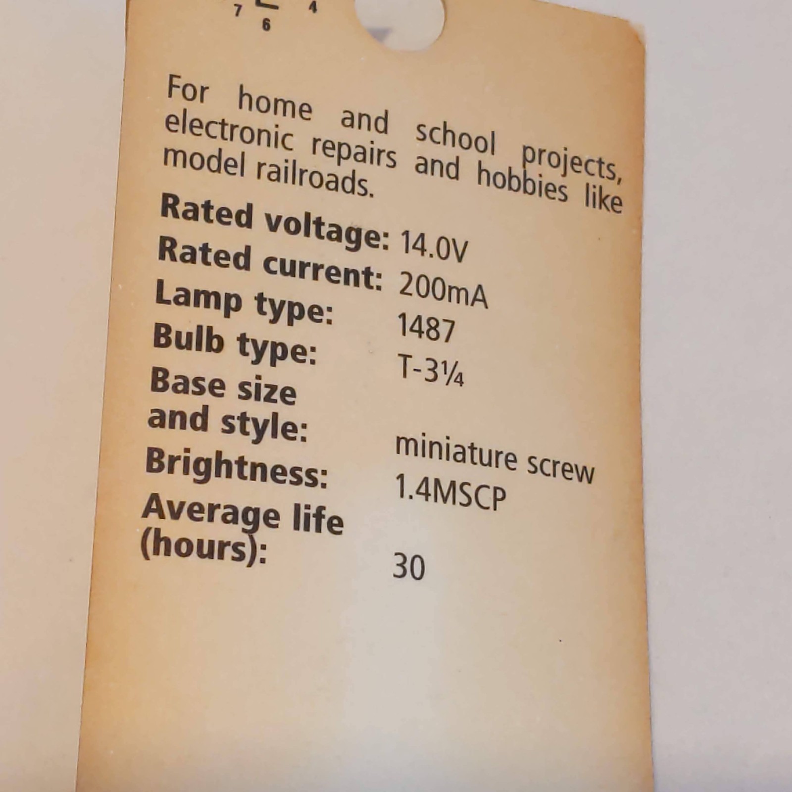 Radio Shack #1487 Screw-Base Lamps, 14V gallery
