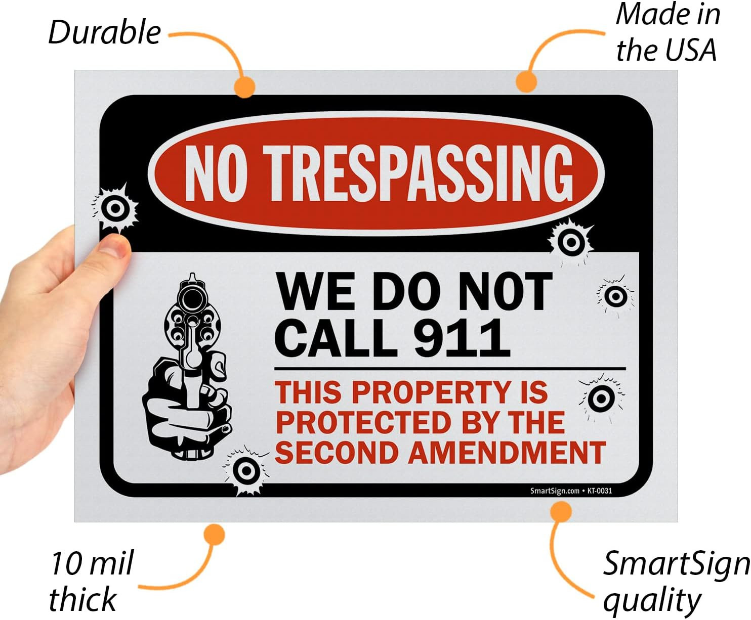 5 Pack No Trespassing Property Warning Signs 9x12 inch Weather Resistant Plastic gallery