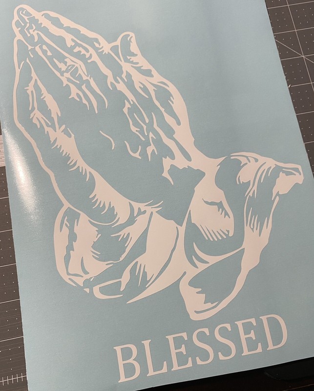 Vinyl Decal for Window - Praying Hands, Various Sizes & Colors gallery