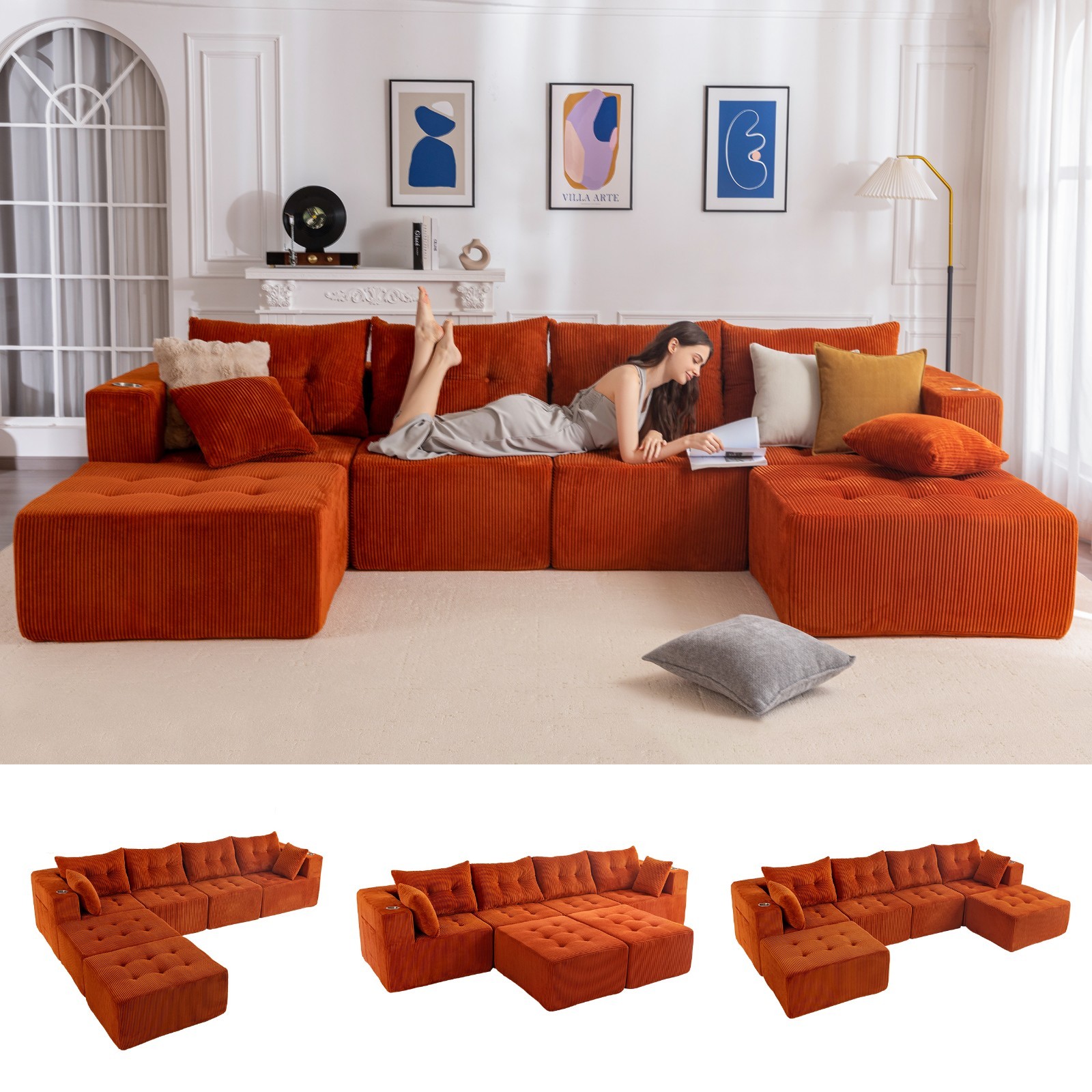 MAXYOYO Cloud Modular Sofa ,Versatile Sectional Couch Sofa with Ottoman gallery