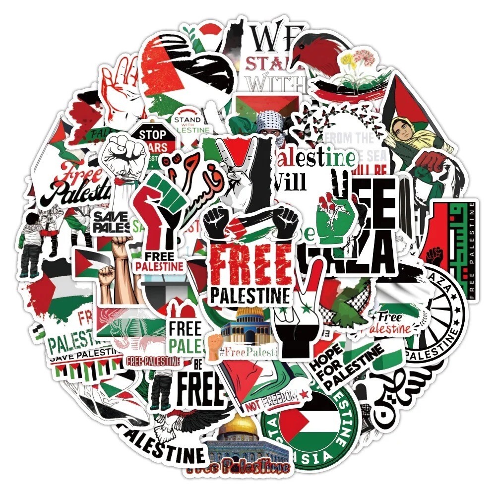 10 Random Free Palestine Stickers Stand with Gaza Decals Laptop Free Shipping gallery