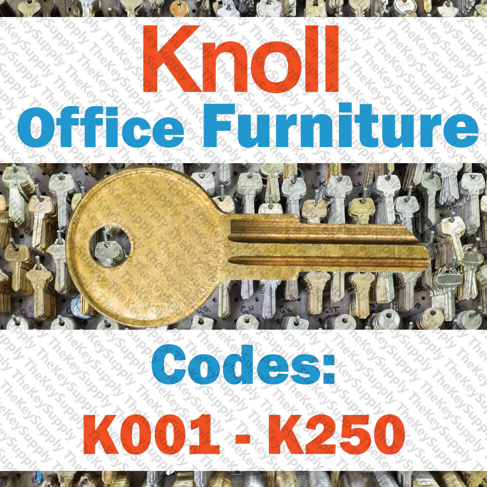 Knoll Office Furniture Replacement Key Cut to Code K001 - K250 gallery