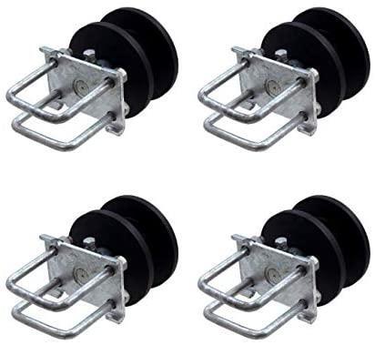 (4-Pack) 4" Square Post x 2" Square Gate Frame Premium Nylon Cantilever Roller gallery