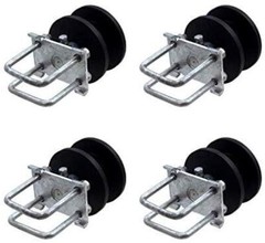 (4-Pack) 4″ Square Post x 2″ Square Gate Frame Premium Nylon Cantilever Roller