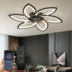 30.7″ Ceiling Fan with LED Light Dimmable Remote Control and APP Compatible