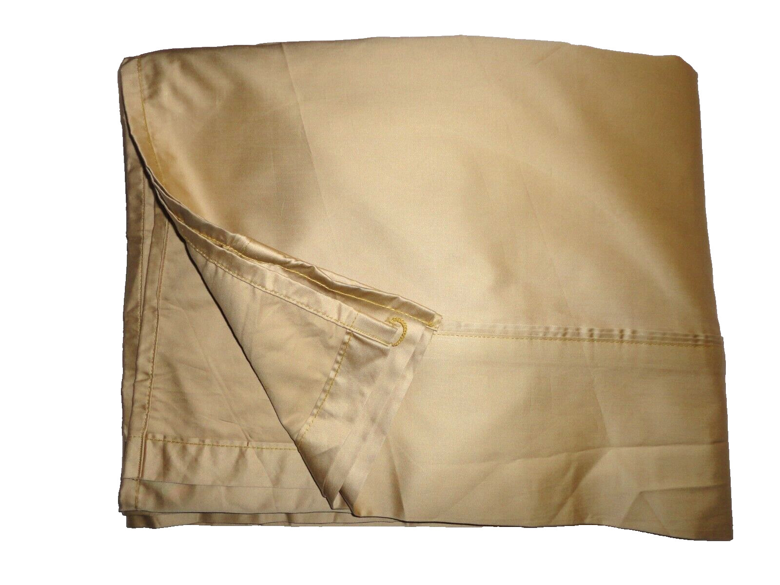 RALPH LAUREN PLEATED GOLDEN SATEEN QUEEN FLAT SHEET 100% COTTON 92 X 100 gallery