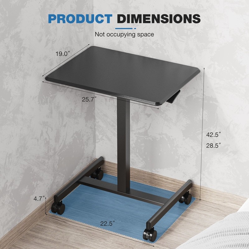 CONCETTA Mobile Standing Desk Rolling Laptop Cart Black FREESHIP gallery