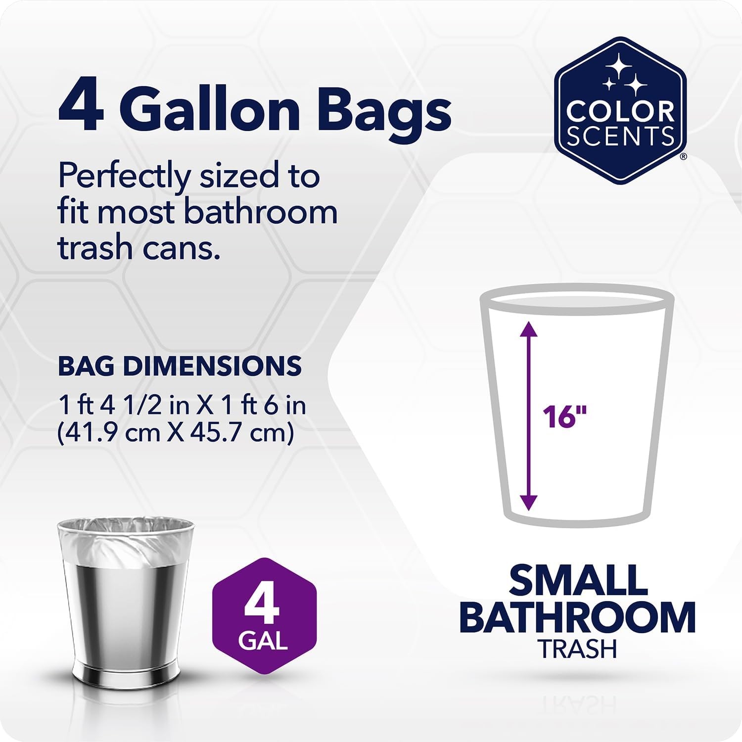 Small Trash Bags 4 Gallon - 480 Count Lavender Scent with Microban gallery