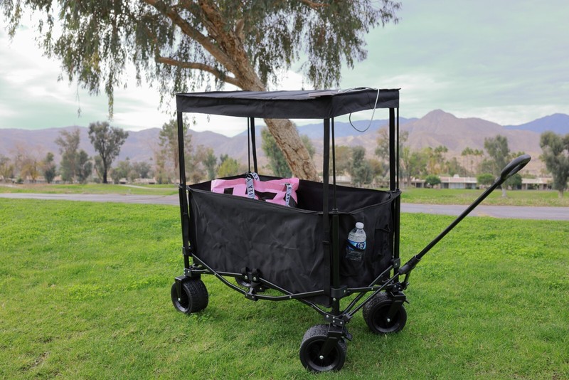 Wagons Carts Foldable, Foldable Wagon, Collapsible Wagon with Solar Panel Canopy gallery