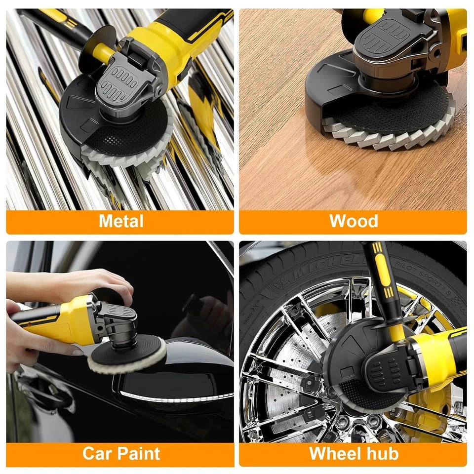 8 Pcs Wool Polishing Wheel & Compound Kit – 5 Aluminum Buffing Wheels (4-1/2" X gallery
