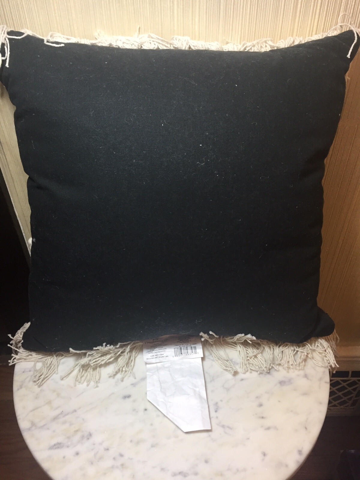 THRESHOLD Textured Wool Throw Pillow Black/Grey/White 17.5" x 16.5" (NEW) gallery