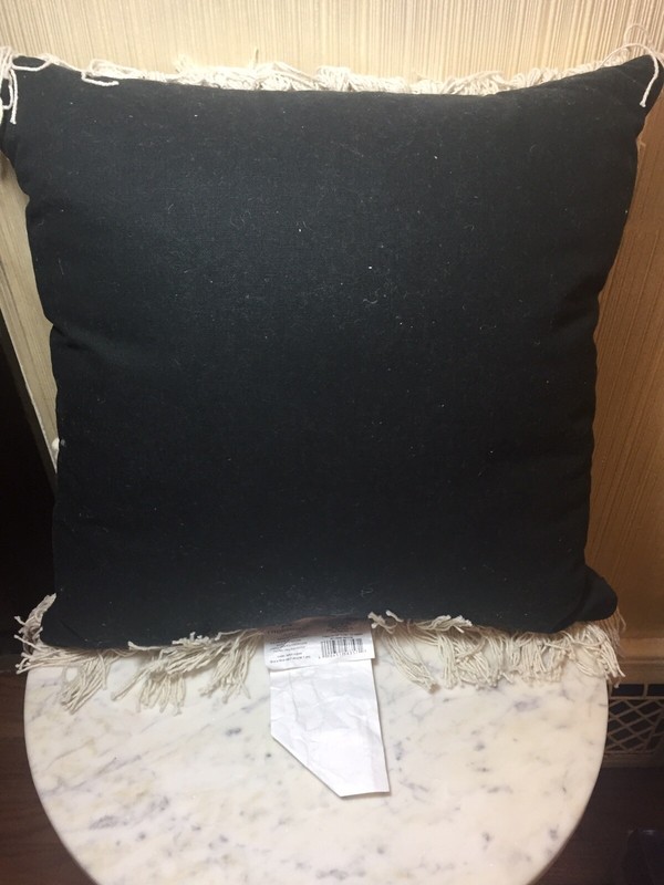 THRESHOLD Textured Wool Throw Pillow Black/Grey/White 17.5" x 16.5" (NEW) gallery