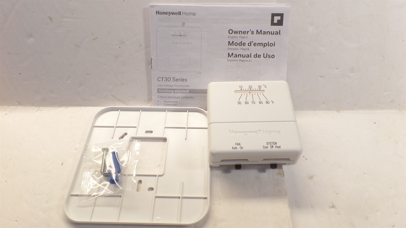 HONEYWELL CT33A HOME HORIZONTAL NON-PROGRAMMABLE THERMOSTAT TEMP CONTROL gallery