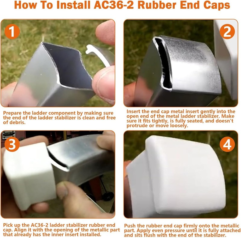 AC36-2 Ladder Stabilizer Rubber End Caps Compatible with Werner 2 PACK gallery