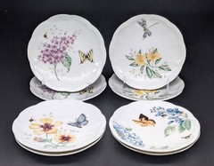 SET 4 Lenox Butterfly Meadow Bread Cake Plates ** 8 AVAIL **