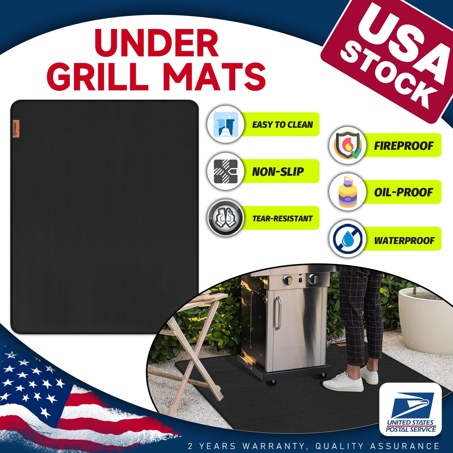 Fireproof Under Grill Mats 60"x48" for Outdoor Easy to Clean Reusable for Deck gallery