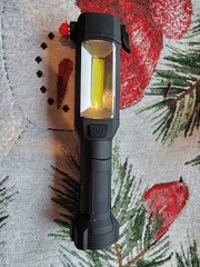 Black Portable Cordless LED Worklight with Hook, Plastic