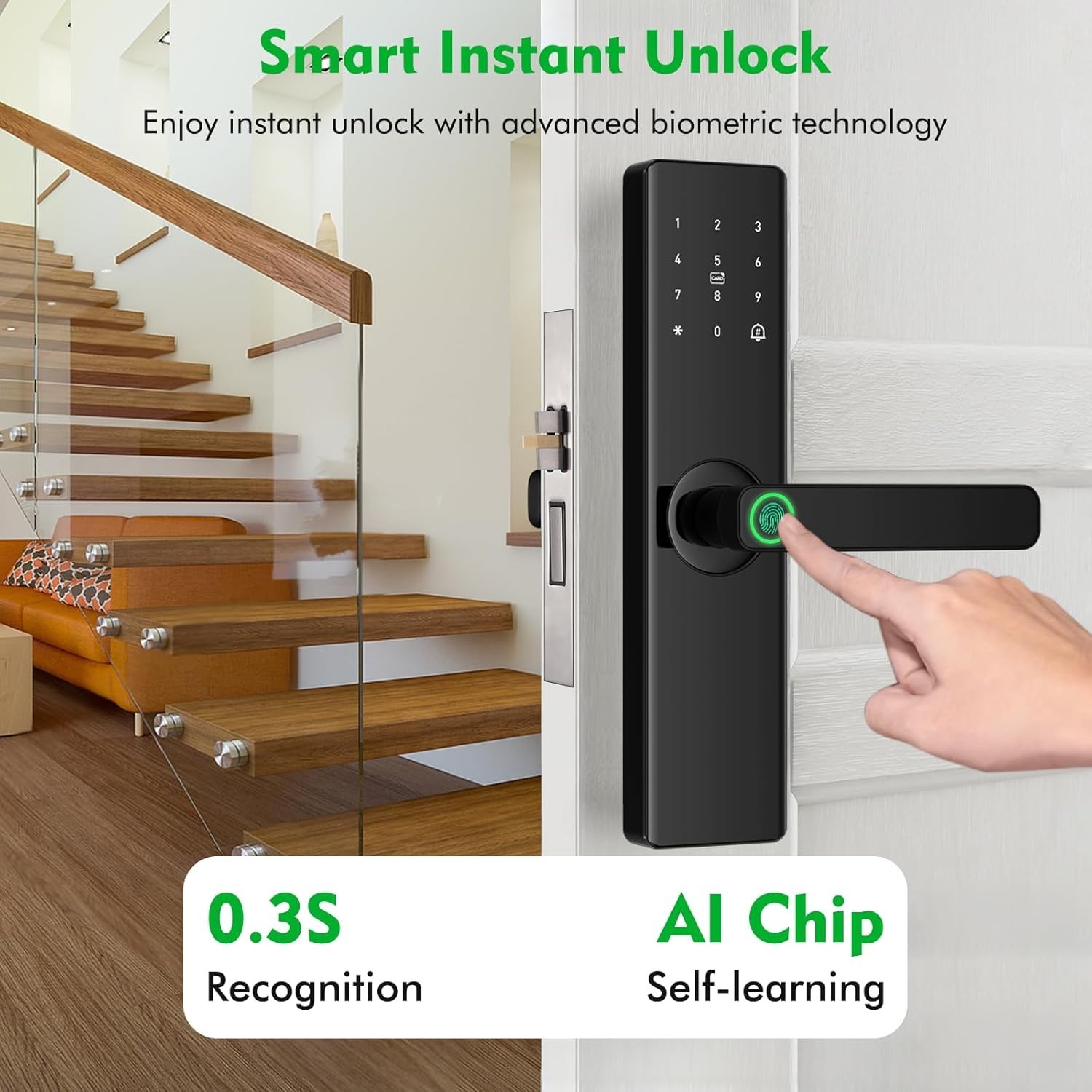 Smart Fingerprint Door Lock, Keyless Entry Front Door Lock Deadbolt gallery