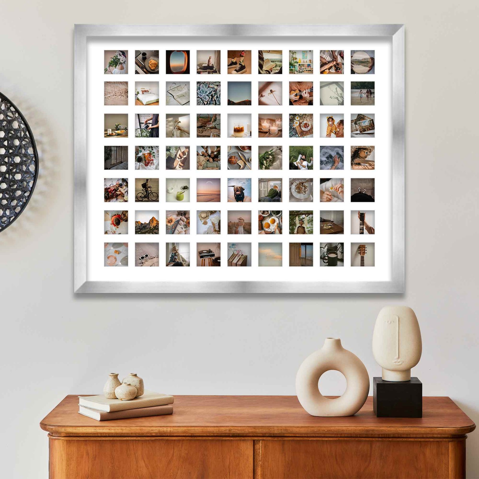 31x40 Frame With a Massive Collage Mat With (63) 4x4 Photo Openings gallery