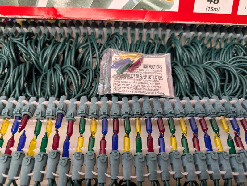 NOS Chasing Mini Light Set 140 ct 48 feet 4" spacing Multi-color Set Ace Hardw gallery