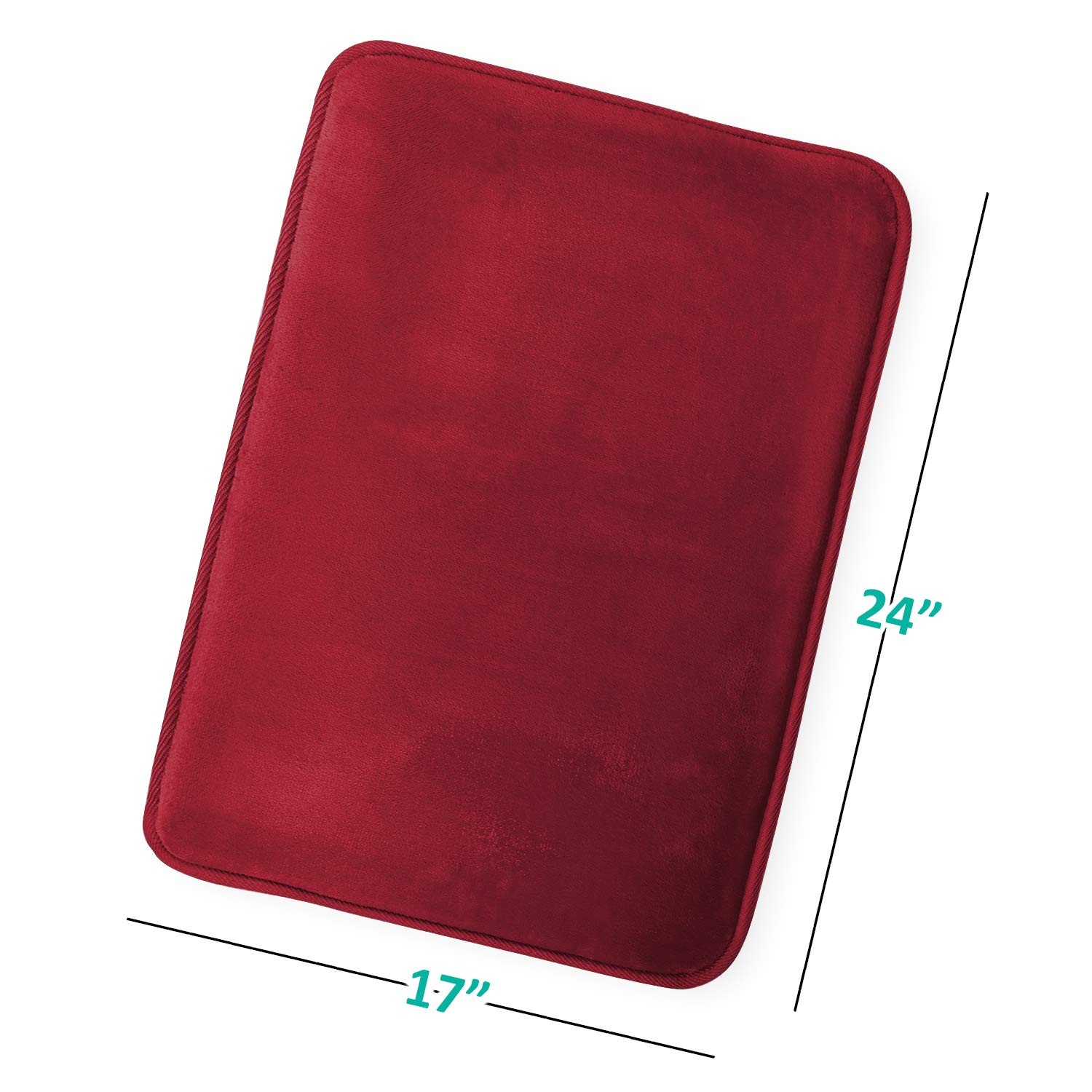 2 PCS Bathroom Rugs Bath Mat Set Velvet Memory Foam NonSlip Washable Burgundy gallery