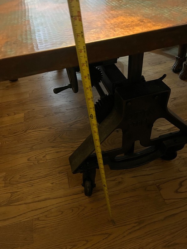 dining room table. Copper top dining room table with adjustable table base gallery