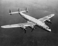 LOCKHEED CONSTELLATION C-69 IN FLIGHT 3/4 FRONT TOP VIEW PHOTOGRAPH PHOTO PRINT