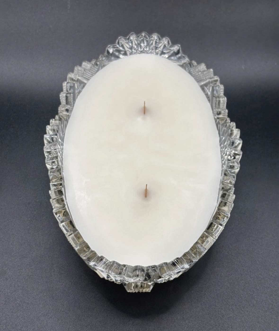 8 oz Handcrafted Tallow Beeswax Candle in Antique ABP Dish gallery