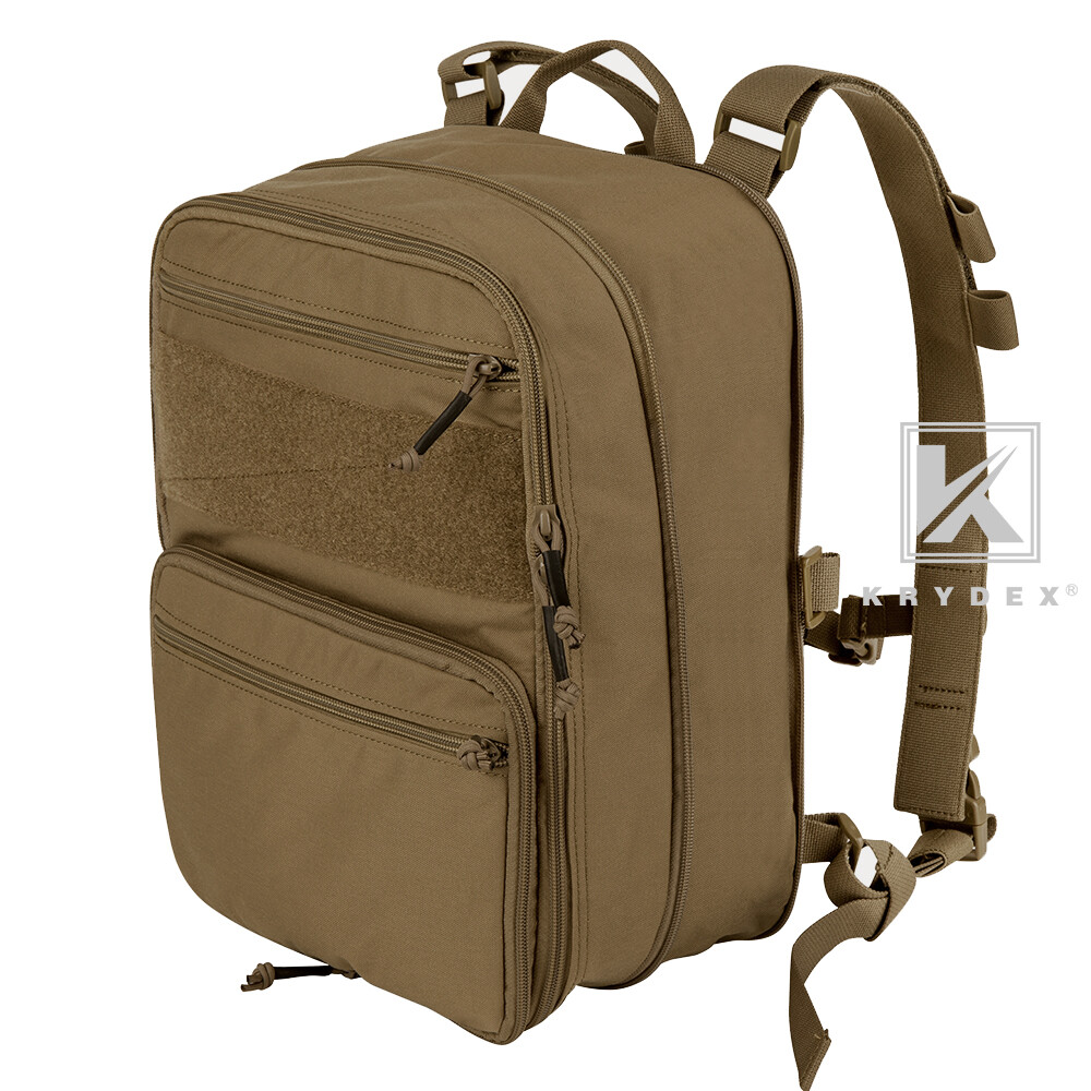 KRYDEX D3 Flatpack Tactical Expandable Backpack Multi-purposed MOLLE Pack Coyote