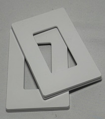 Two LUTRON WALLPLATE No Visible Screws. White/Blanco. Claro. Gloss Finish.