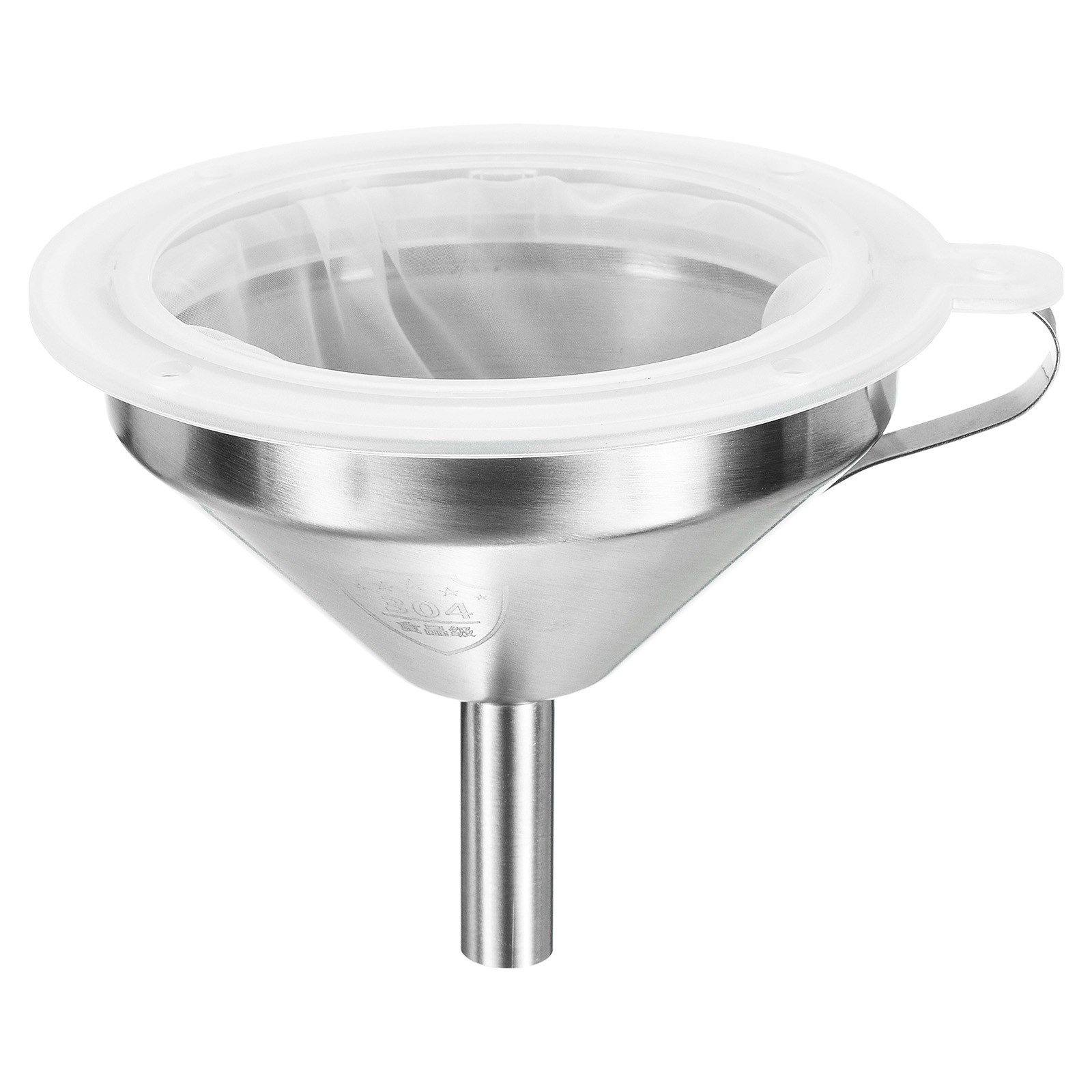 5.1" Dia Stainless Steel Kitchen Funnel with 400 Mesh Strainer White Silver Tone gallery