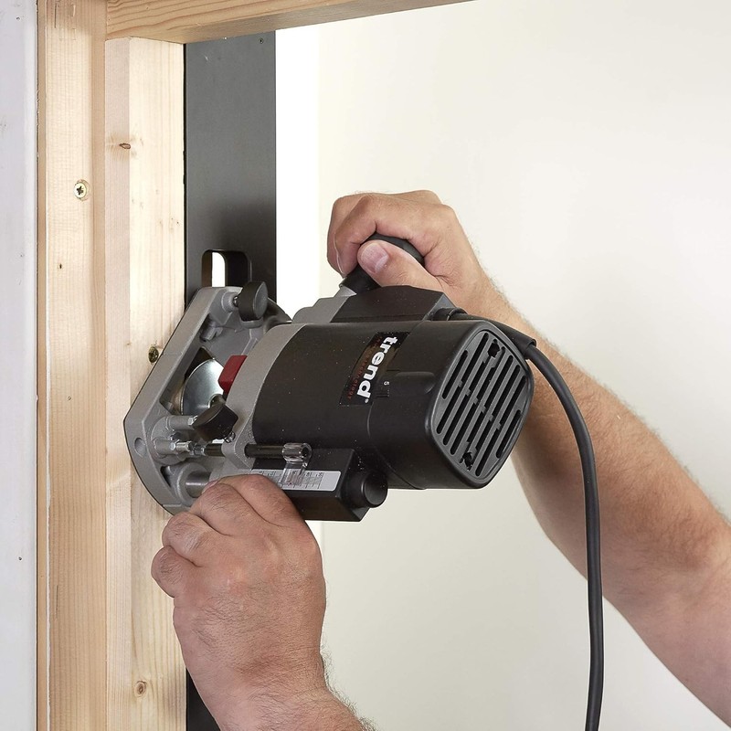 Trend Two-Piece Professional Hinge Jig Kit with Long Reach Router Bit & Template gallery