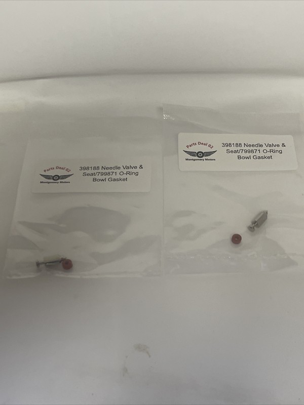 2 NEEDLE SEAT FLOAT VALVE CARBURETOR KIT FITS BRIGGS STRATTON 398188 83412 gallery