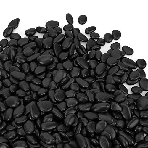 5 lbs Pebbles, 3/8" Natural Decorative Polished River Rocks 5 Pounds Black gallery