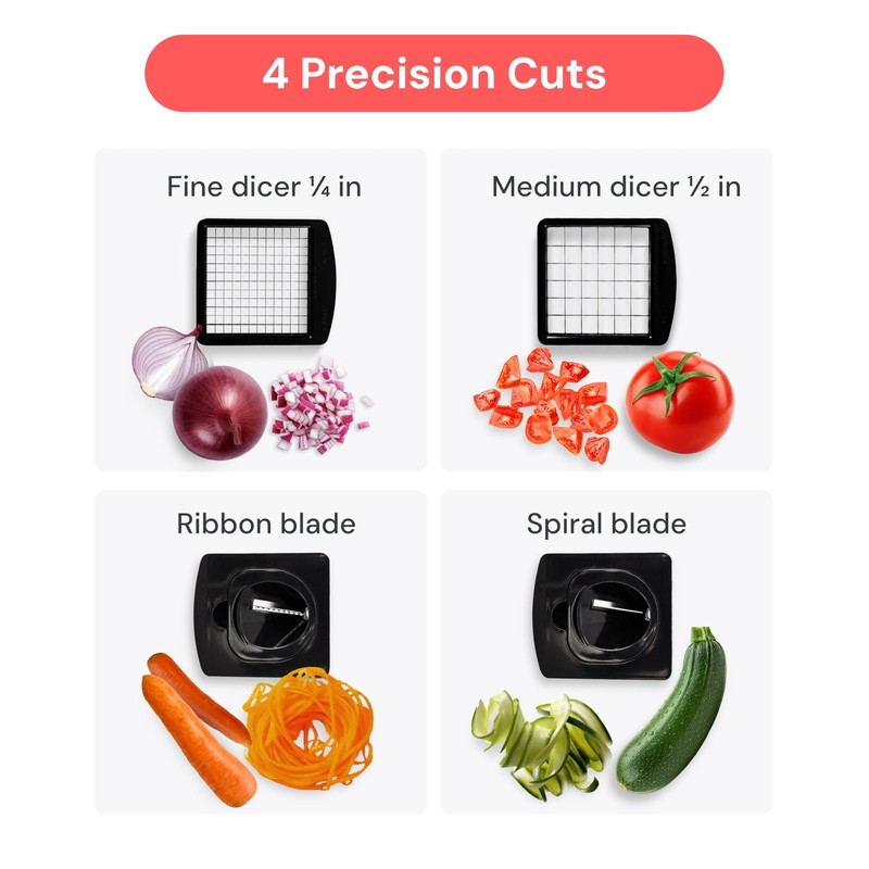 Fullstar Original Pro Vegetable Chopper & Spiralizer, Food Prep, 5-Cup gallery